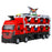 207cm Kids Deformation Ejection Truck Toy with 8 Metal Cars, Foldable Track Transforming Carrier Truck - Red - 1
