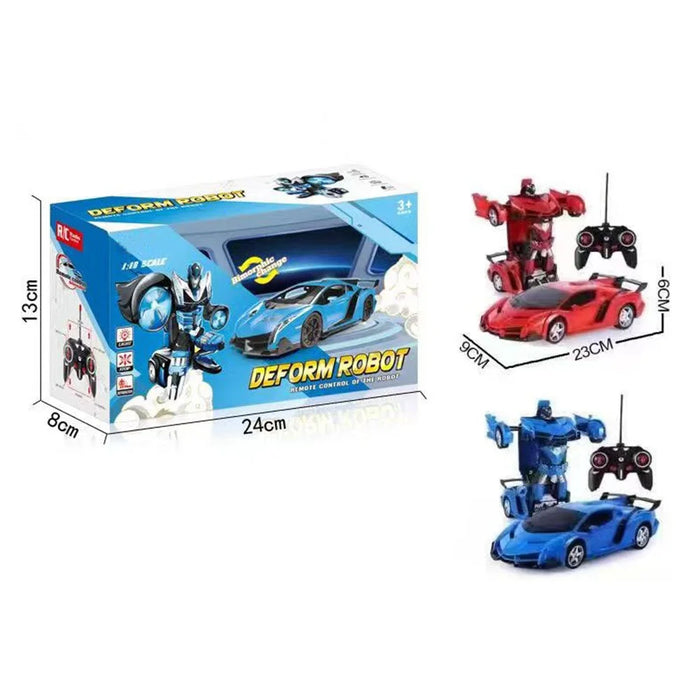 2 In 1 Transformation Robots Racing Car Toy RC Deformation Car Sports Vehicle Model Kids Gift - Blue - 6