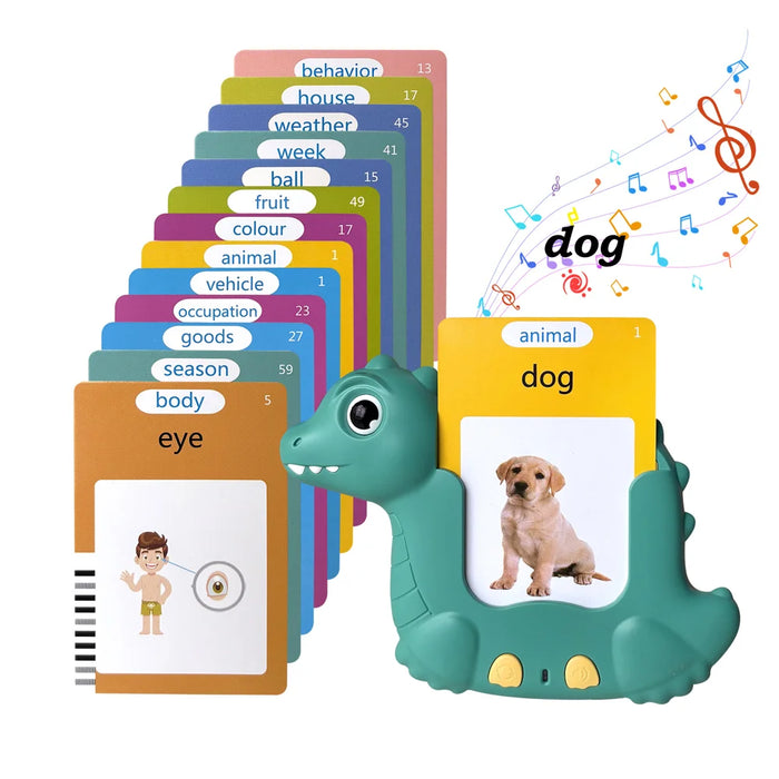 Cartoon Dinosaur Card Reading Machine with 510 Flash Cards Educational Learning Toy for Kids Early Development - 2