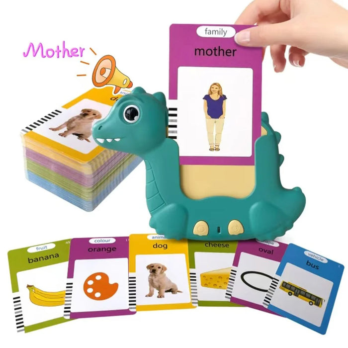 Cartoon Dinosaur Card Reading Machine with 510 Flash Cards Educational Learning Toy for Kids Early Development - 3