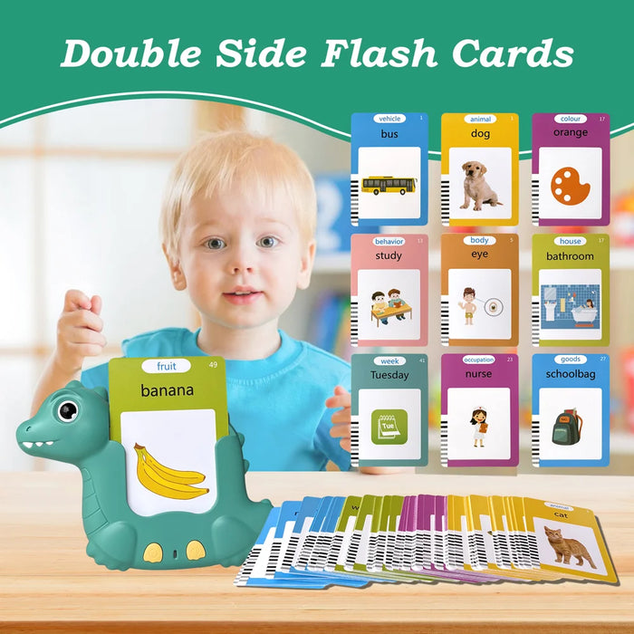 Cartoon Dinosaur Card Reading Machine with 510 Flash Cards Educational Learning Toy for Kids Early Development - 4