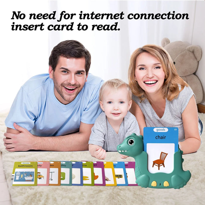 Cartoon Dinosaur Card Reading Machine with 510 Flash Cards Educational Learning Toy for Kids Early Development - 6