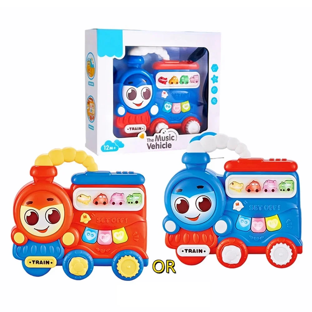 BEL8823-D Kids Electronic Piano Cartoon Train Musical Toy with Light Sound Educational Instrument Learning Toy, Random Color - Train - 1