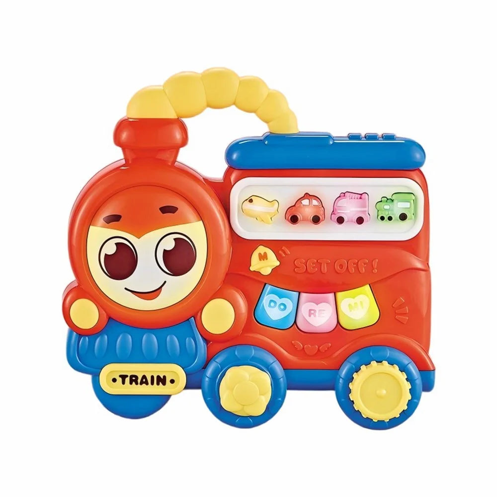 BEL8823-D Kids Electronic Piano Cartoon Train Musical Toy with Light Sound Educational Instrument Learning Toy, Random Color - Train - 3