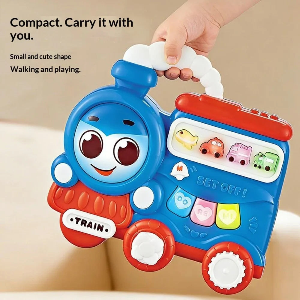 BEL8823-D Kids Electronic Piano Cartoon Train Musical Toy with Light Sound Educational Instrument Learning Toy, Random Color - Train - 6