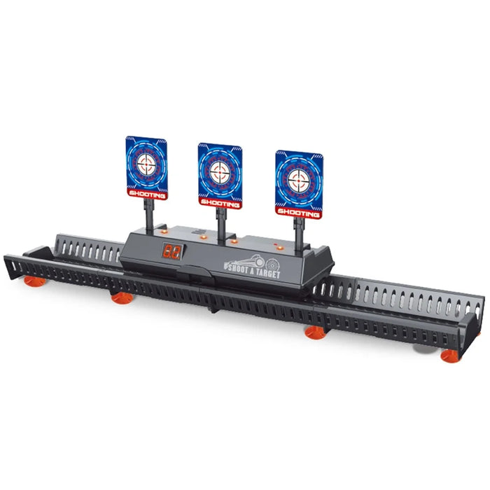 MH3541A Electronic Scoring Target Auto Return Moving Target Kids Practice Shooting Toy 3 Targets + Track System - Black - 1