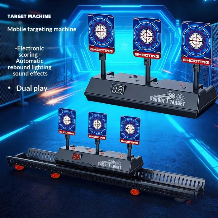 MH3541A Electronic Scoring Target Auto Return Moving Target Kids Practice Shooting Toy 3 Targets + Track System - Black - 2