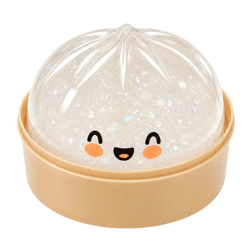 DOWMOO Transparent Pearl Color Glitter Steamed Bun Shape Squeeze Toy with Steamer Box Stress Relief Toy for Adult Kids - 1 Piece - 1