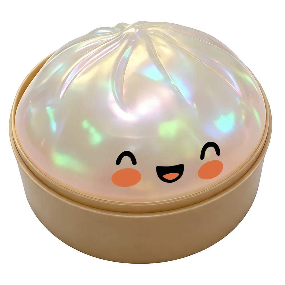DOWMOO Pearl Color Steamed Bun Shape Squeeze Toy with Steamer Box Stress Relief Toy for Adult Kids - 1 Piece - 1