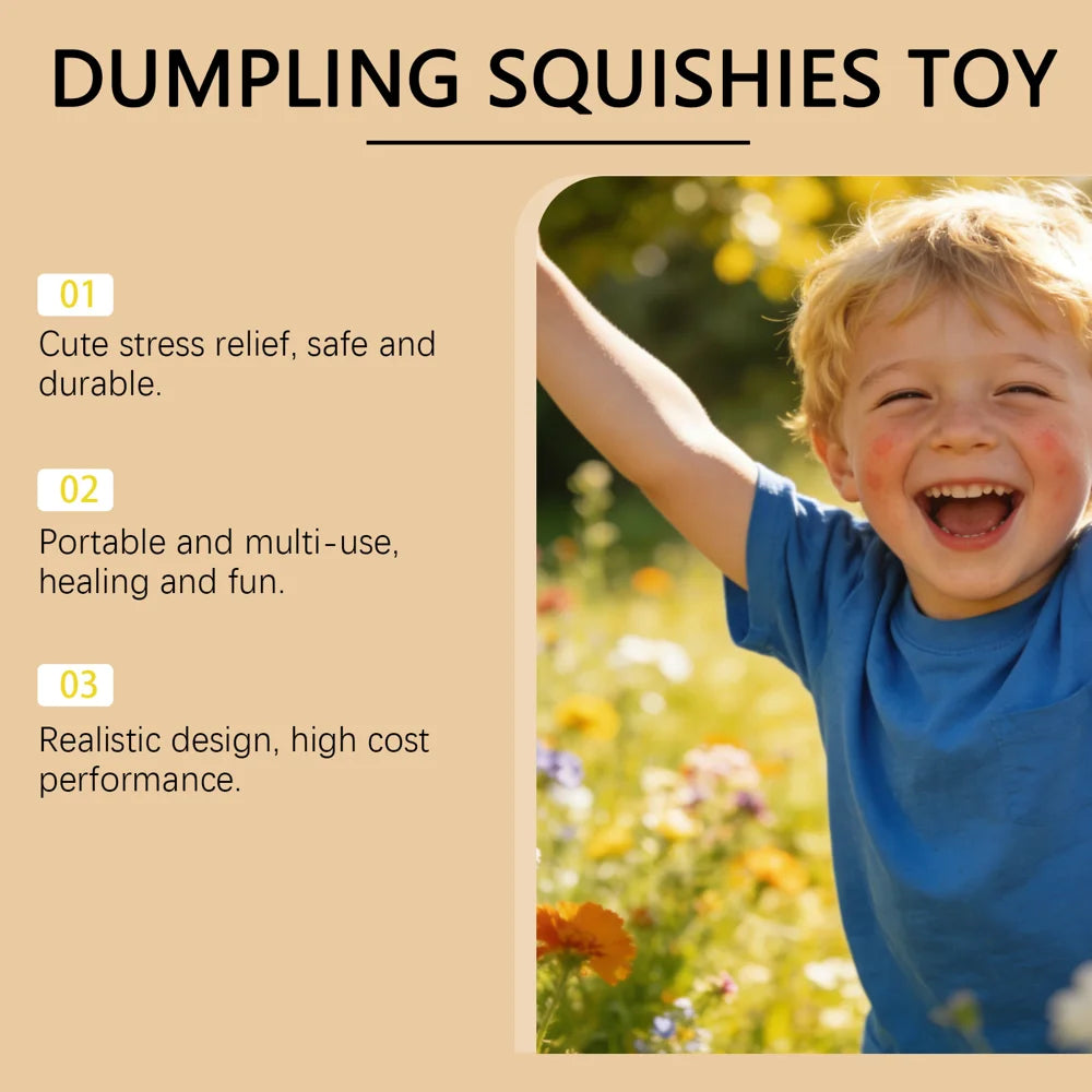 DOWMOO Light Gold Steamed Bun Shape Squeeze Toy with Steamer Box Stress Relief Toy for Adult Kids - 1 Piece - 5