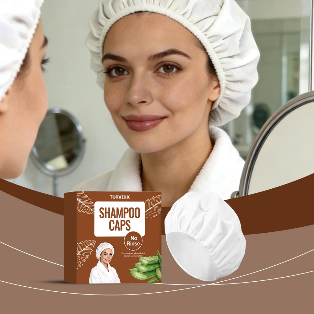 TORVIKX No Rinse Shampoo Cap Gentle Care Dry Shampoo Hat for Travel Bedridden Patients - 1 Piece - 2