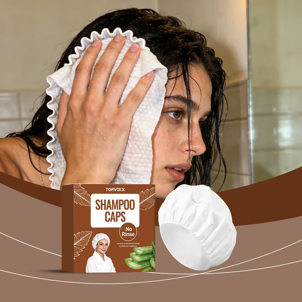 TORVIKX No Rinse Shampoo Cap Gentle Care Dry Shampoo Hat for Travel Bedridden Patients - 1 Piece - 4