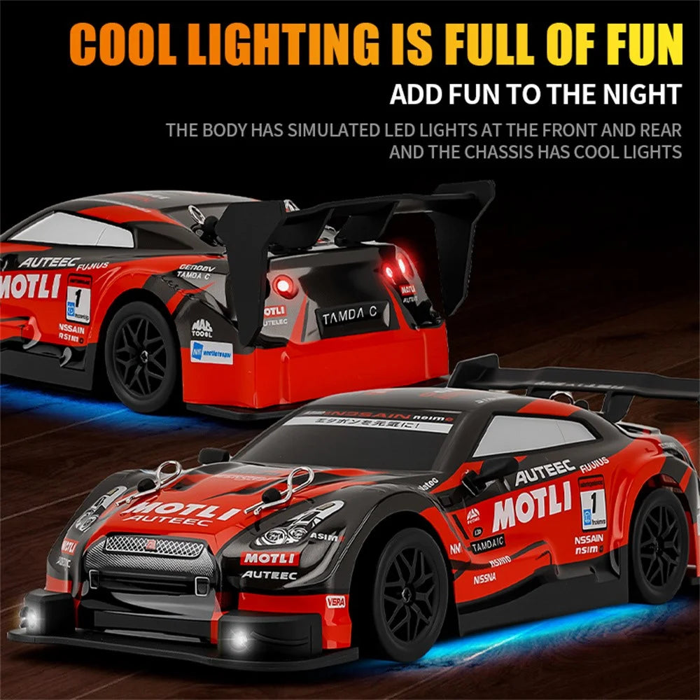 8821 1:24 4WD Drift Racing Car High Speed RC Car 2.4GHz Remote Control Vehicle for Kids Adults - Red - 4