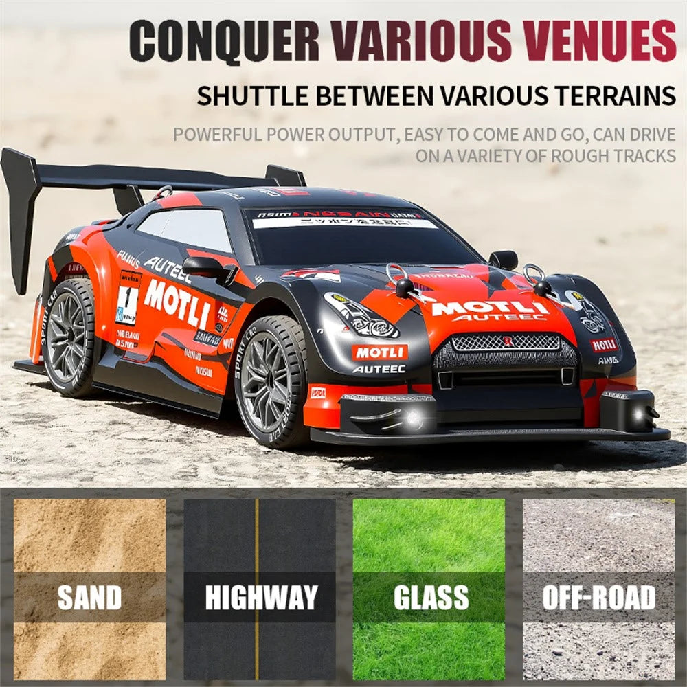 8821 1:24 4WD Drift Racing Car High Speed RC Car 2.4GHz Remote Control Vehicle for Kids Adults - Red - 5
