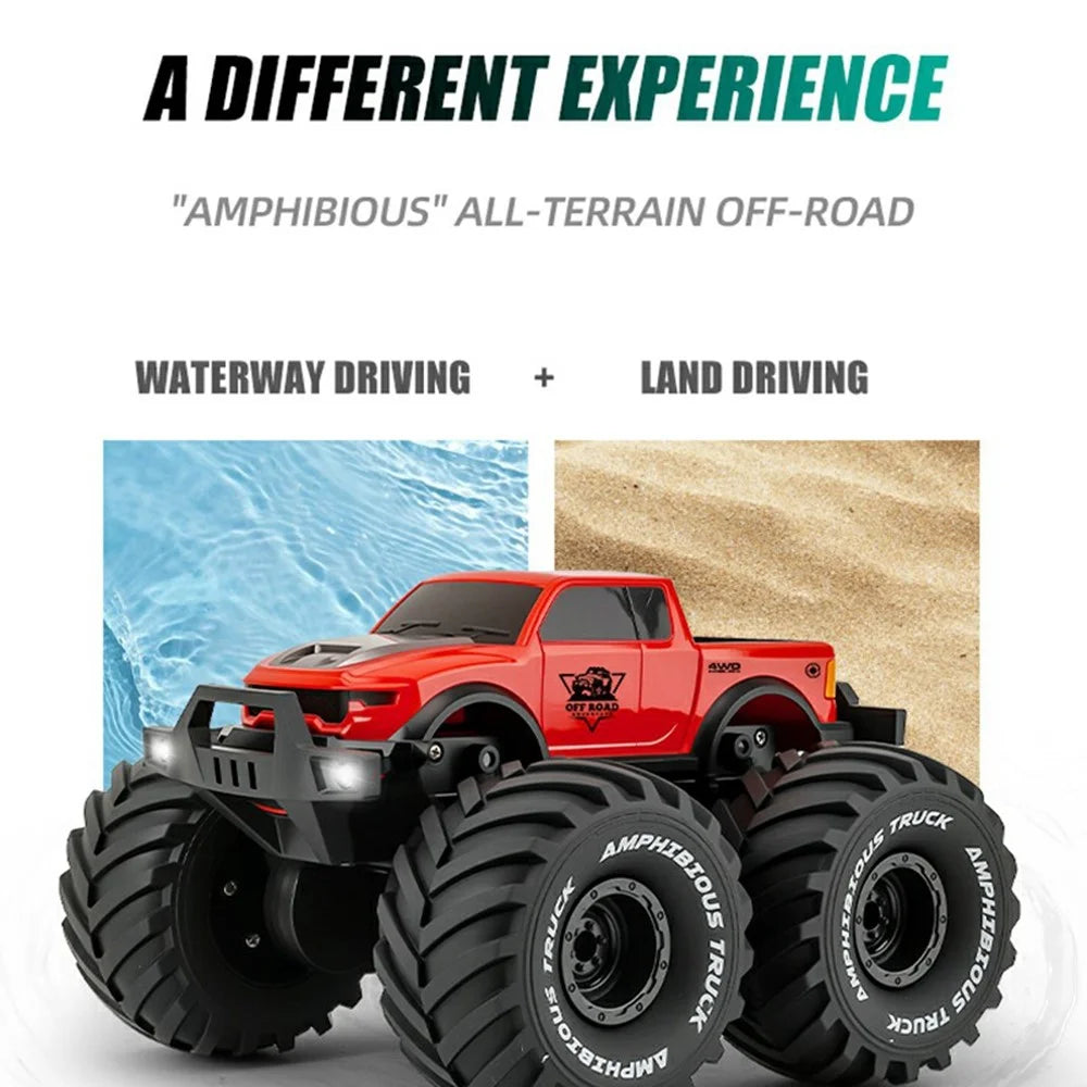 8860 1:16 Scale Amphibious RC Car 4WD Off-Road Vehicle 2.4GHz Remote Control Car Toy for Water Land - Red - 2