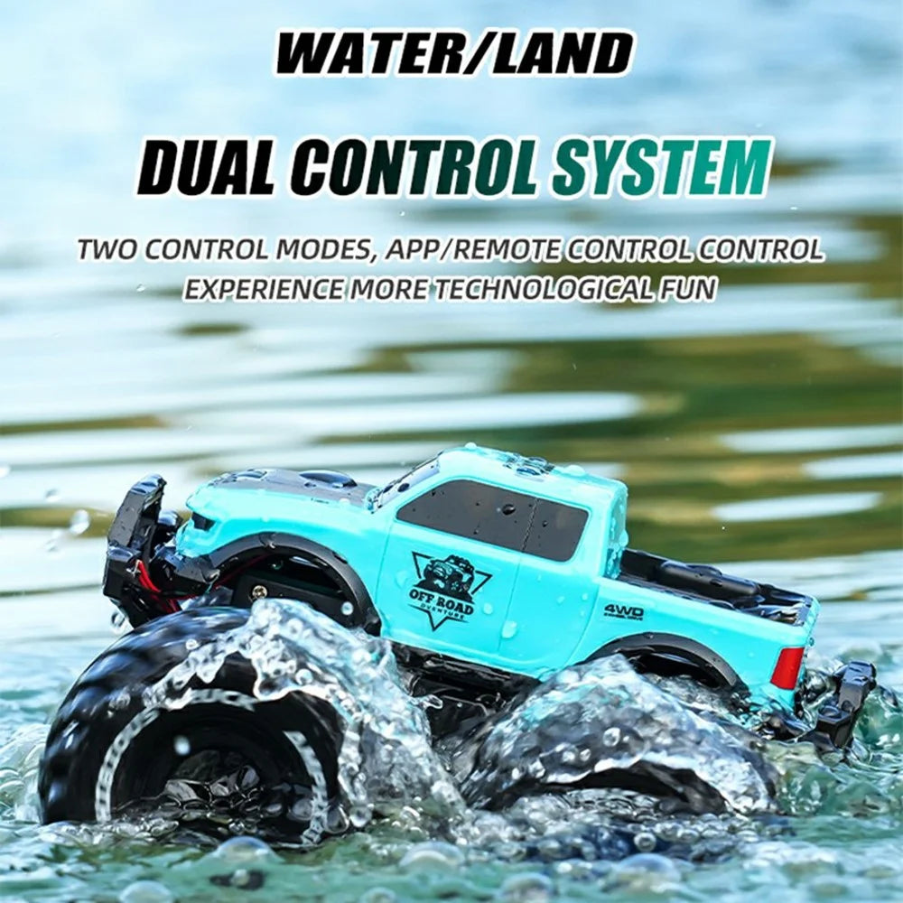 8860 1:16 Scale Amphibious RC Car 4WD Off-Road Vehicle 2.4GHz Remote Control Car Toy for Water Land - Red - 4
