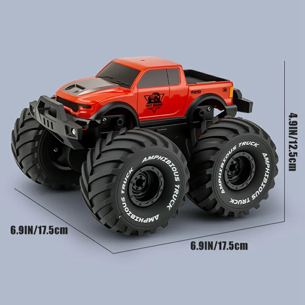 8860 1:16 Scale Amphibious RC Car 4WD Off-Road Vehicle 2.4GHz Remote Control Car Toy for Water Land - Red - 6