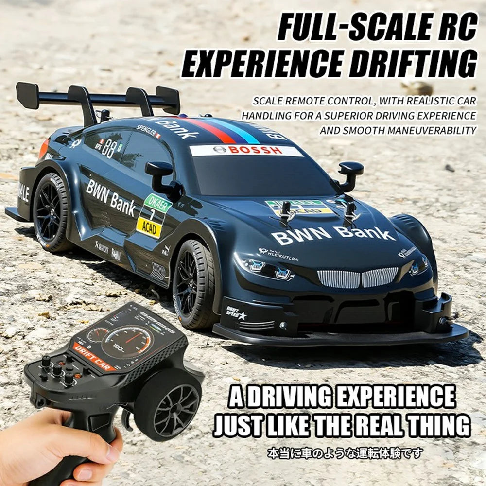8812 1:18 Scale 4WD RC Drift Car 2.4GHz Remote Control ESP Gyroscope LED Lights All Terrain Racing Car - Black - 6