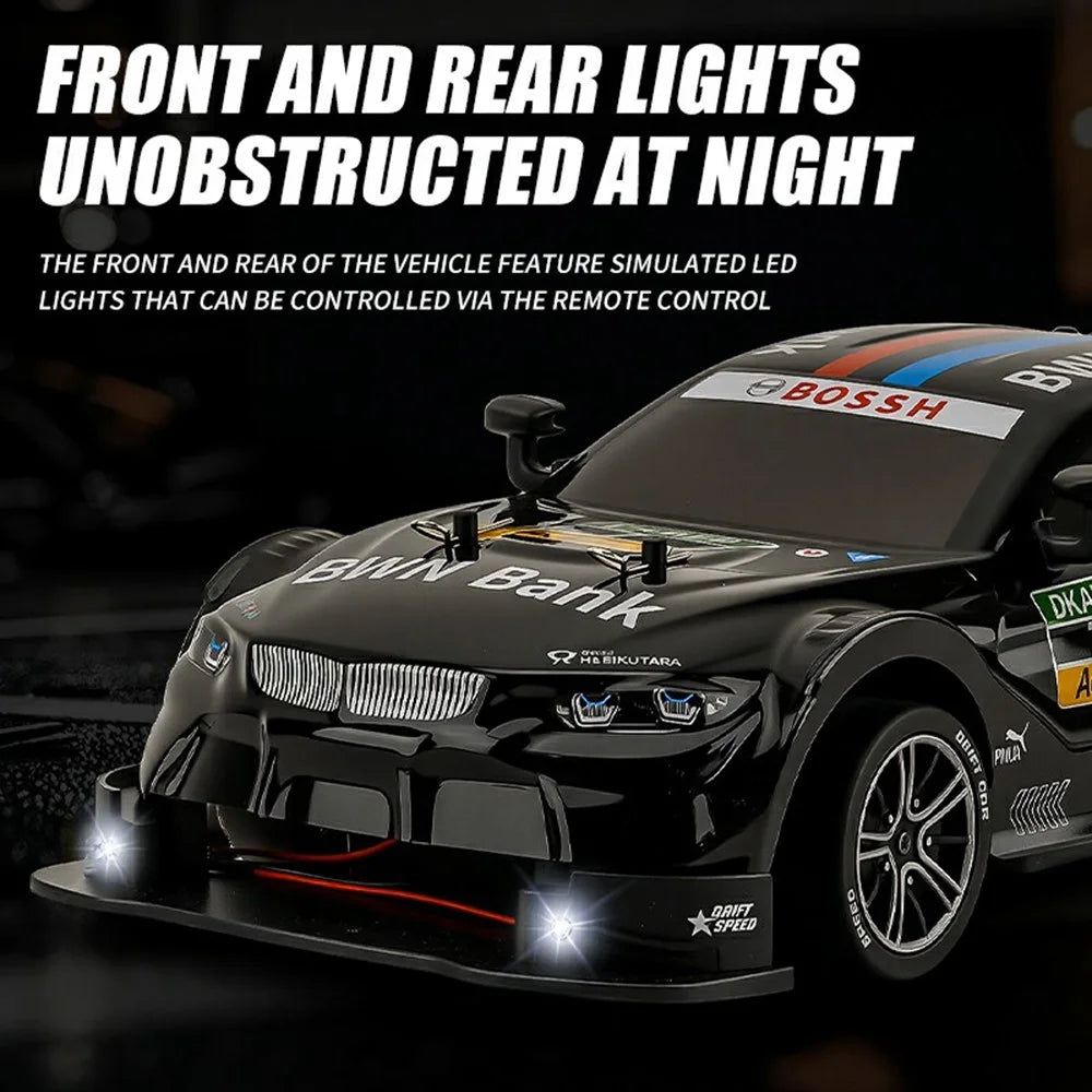 8812 1:18 Scale 4WD RC Drift Car 2.4GHz Remote Control ESP Gyroscope LED Lights All Terrain Racing Car - Black - 7