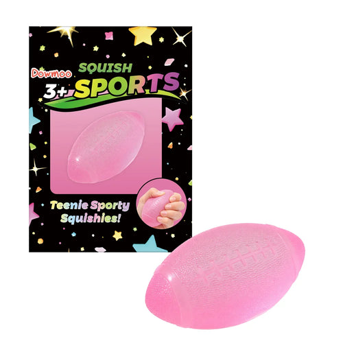 DOWMOO Mini Sports Ball Shape Stress Relief Slow Rebounding TPR Squeeze Toy Desktop Decor - Rugby - 1