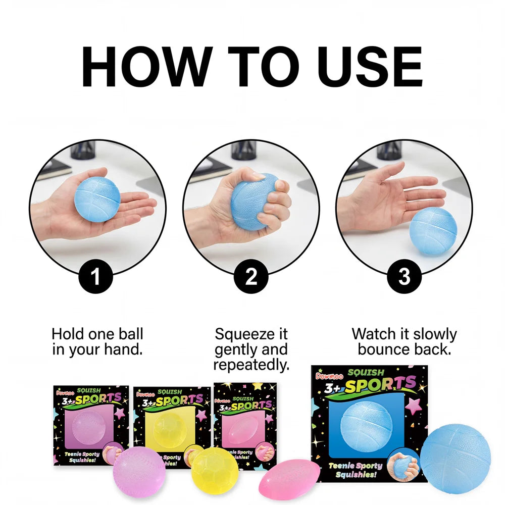 DOWMOO Mini Sports Ball Shape Stress Relief Slow Rebounding TPR Squeeze Toy Desktop Decor - Rugby - 6