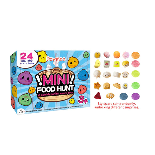 DOWMOO 24Pcs/Set Mini Food Squeeze Toys Soft Rubber Stress Relief Finger Toy for Kids Adults (Random Style) - 24 Pieces - 1