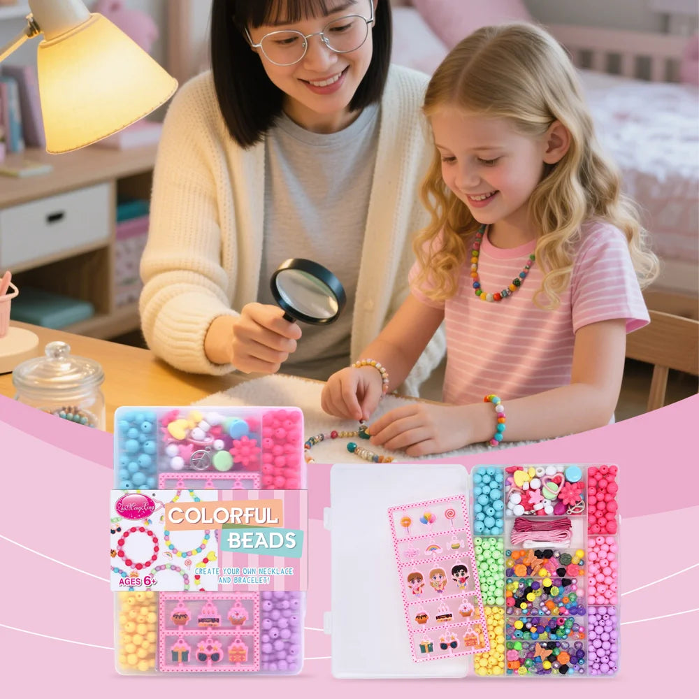 ZHIMINGXING Kids DIY Beading Kit Colorful Beads Jewelry Making Set Educational Toy for Children - 1 Set - 2