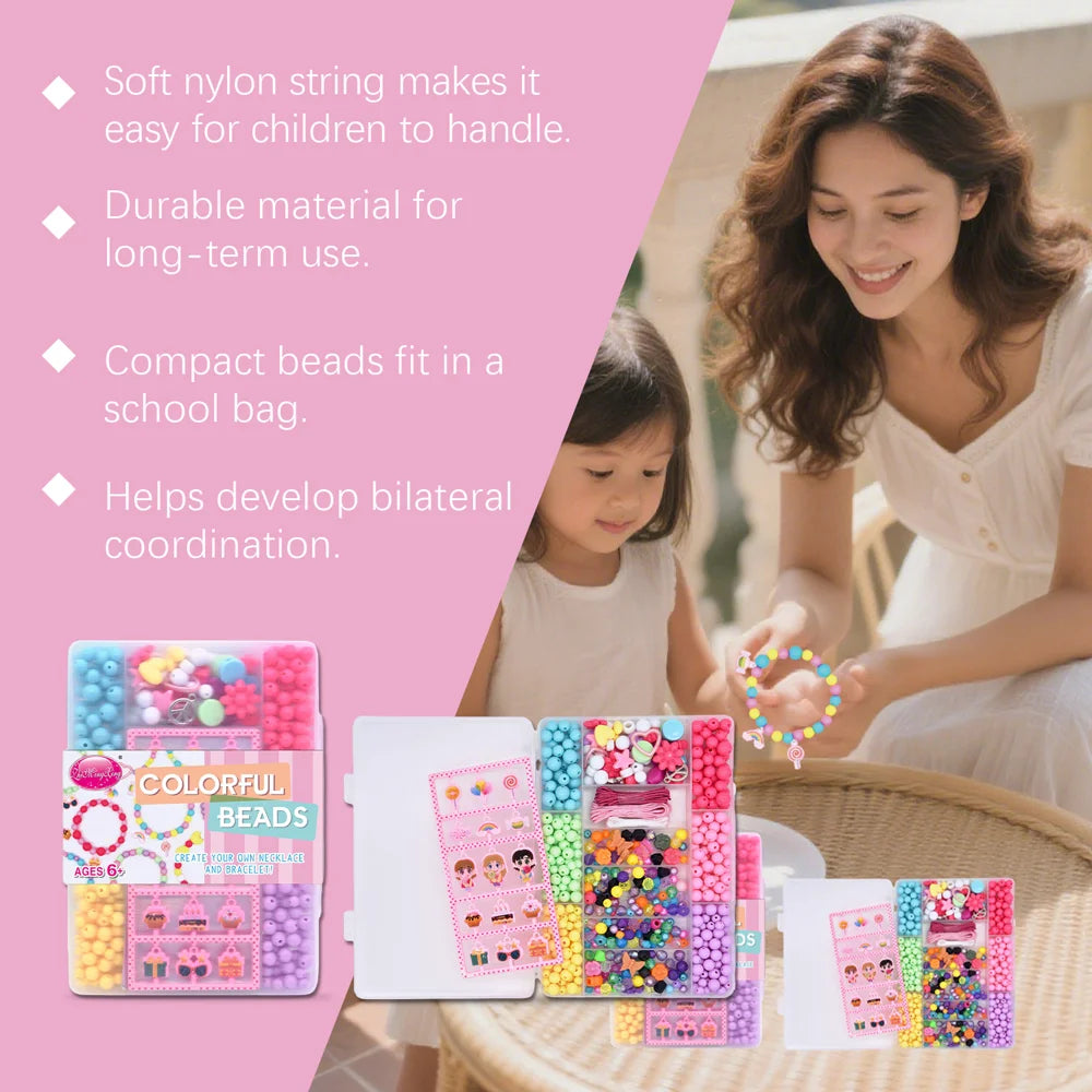 ZHIMINGXING Kids DIY Beading Kit Colorful Beads Jewelry Making Set Educational Toy for Children - 1 Set - 3