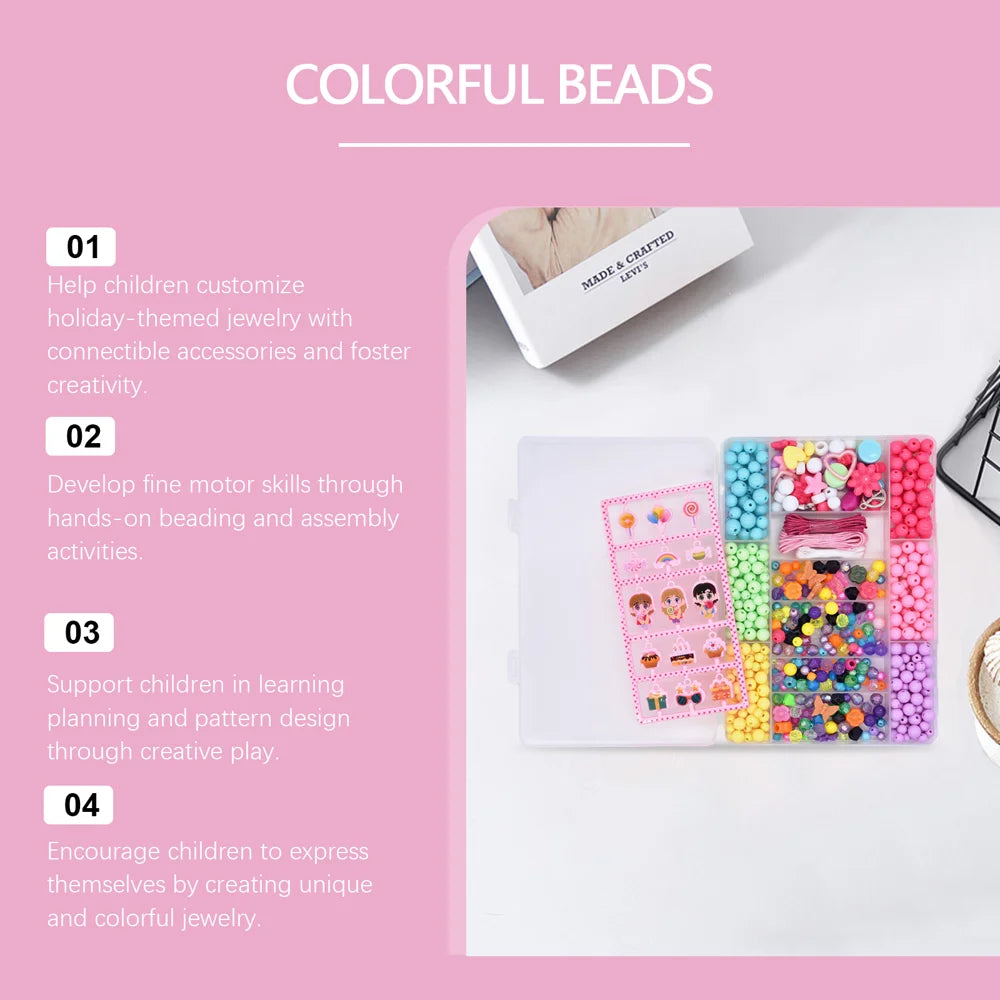 ZHIMINGXING Kids DIY Beading Kit Colorful Beads Jewelry Making Set Educational Toy for Children - 1 Set - 4