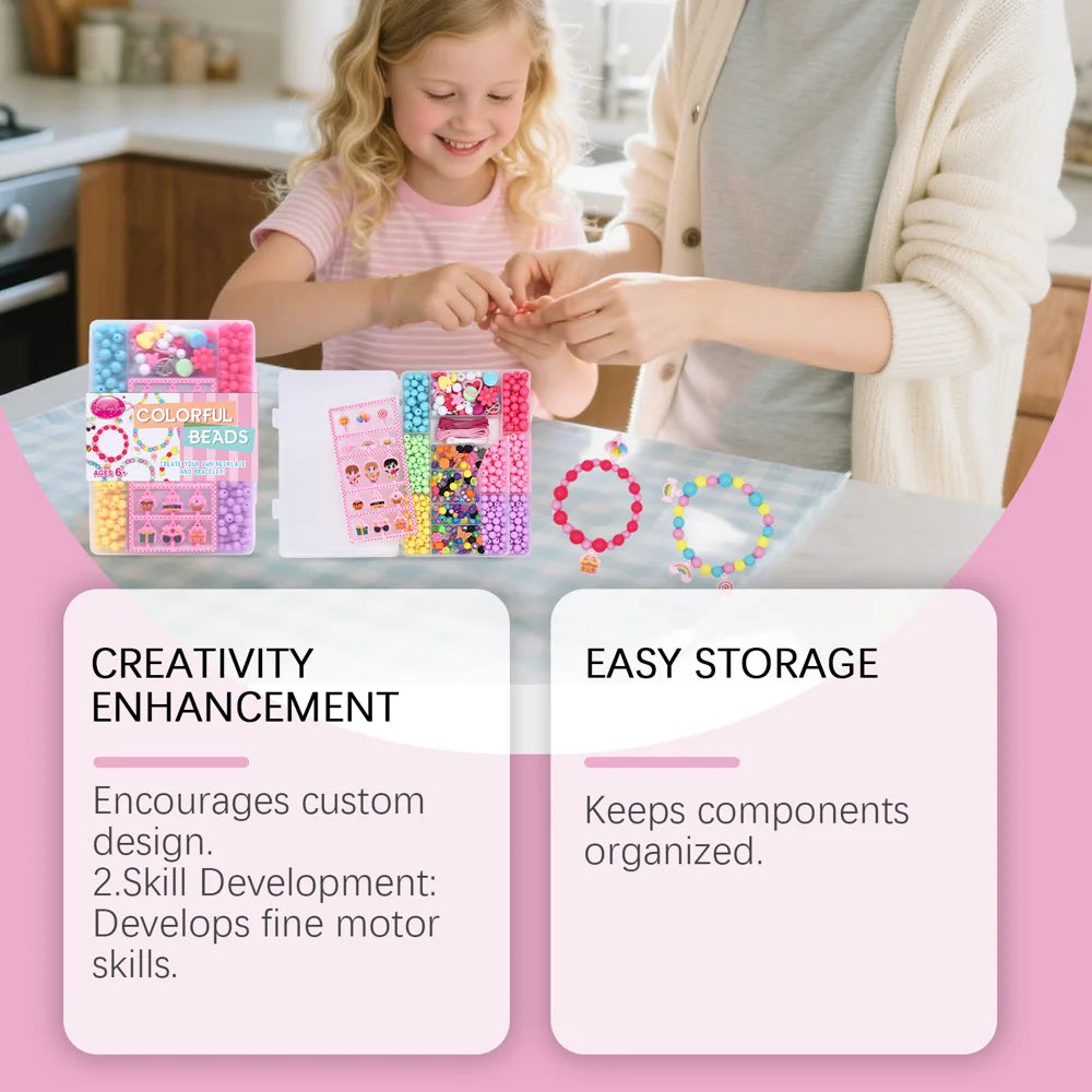 ZHIMINGXING Kids DIY Beading Kit Colorful Beads Jewelry Making Set Educational Toy for Children - 1 Set - 5