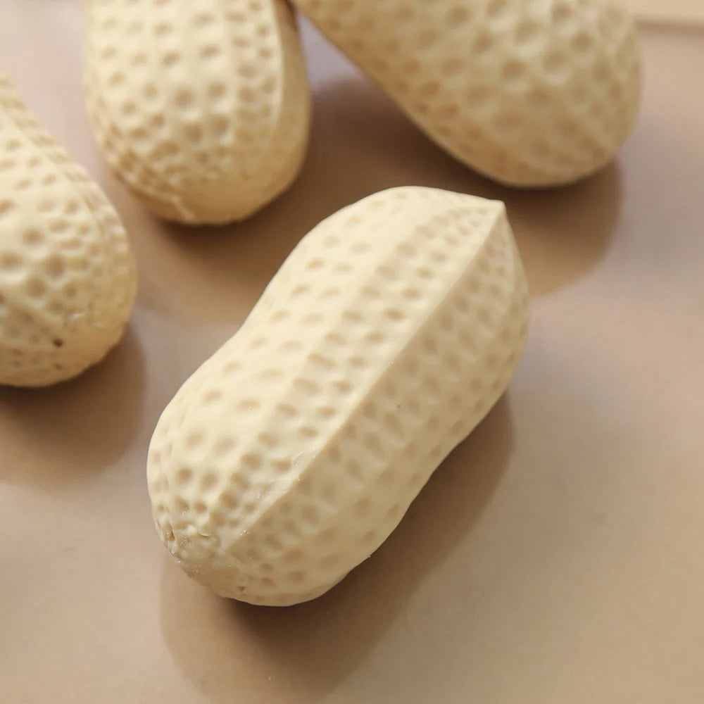 Peanut Shape Stress Ball Slow Rising TPR Squeeze Toy for Kids and Adults Anxiety Relief - Beige - 3