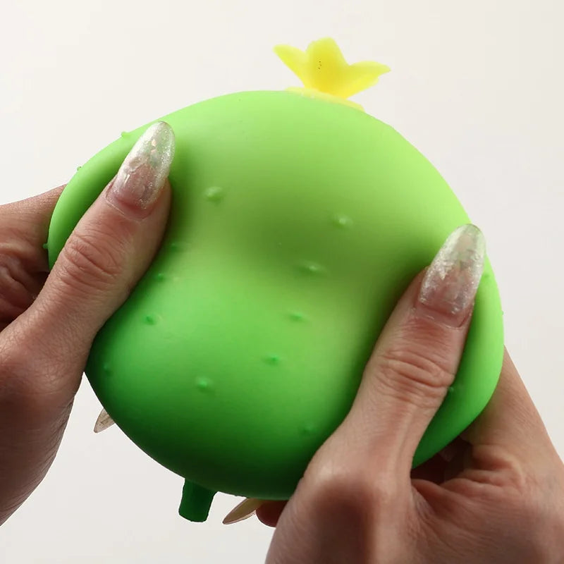 Cucumber Shape Stress Relief Squeeze Toy Slow Rising Soft TPR Sensory Toy for Anxiety Relief - Grass Green - 2