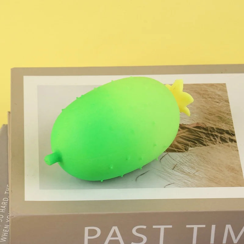 Cucumber Shape Stress Relief Squeeze Toy Slow Rising Soft TPR Sensory Toy for Anxiety Relief - Grass Green - 7