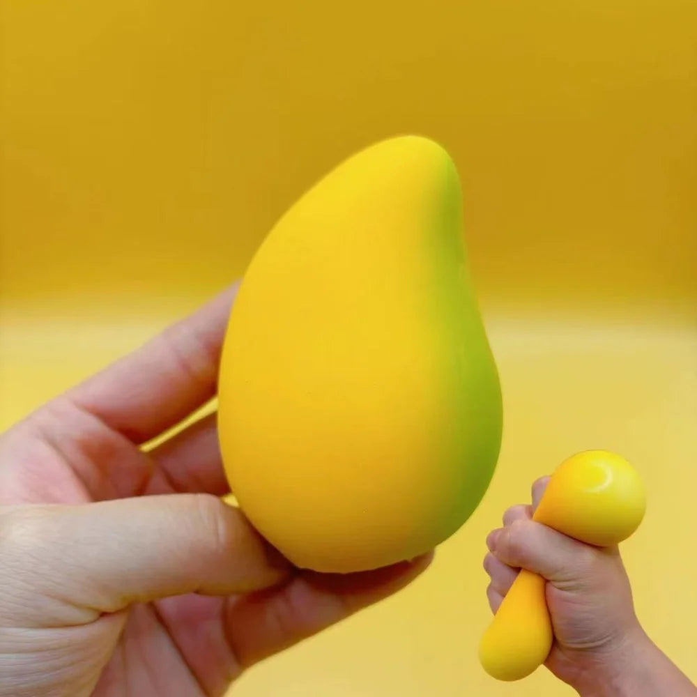 Realistic Mango Stress Relief Ball for Adults Kids Soft TPR Anti-stress Squeeze Toy Desktop Decor - Mango - 2