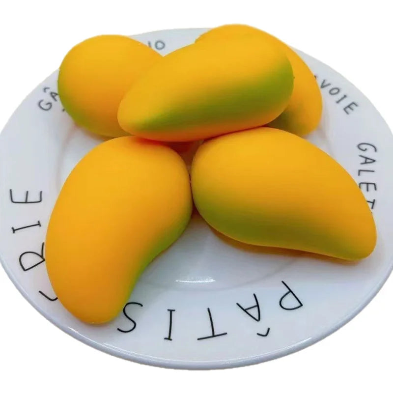 Realistic Mango Stress Relief Ball for Adults Kids Soft TPR Anti-stress Squeeze Toy Desktop Decor - Mango - 3