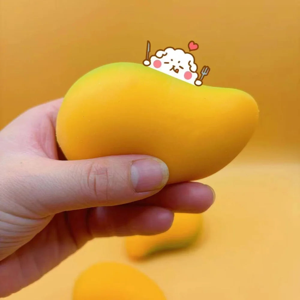 Realistic Mango Stress Relief Ball for Adults Kids Soft TPR Anti-stress Squeeze Toy Desktop Decor - Mango - 4