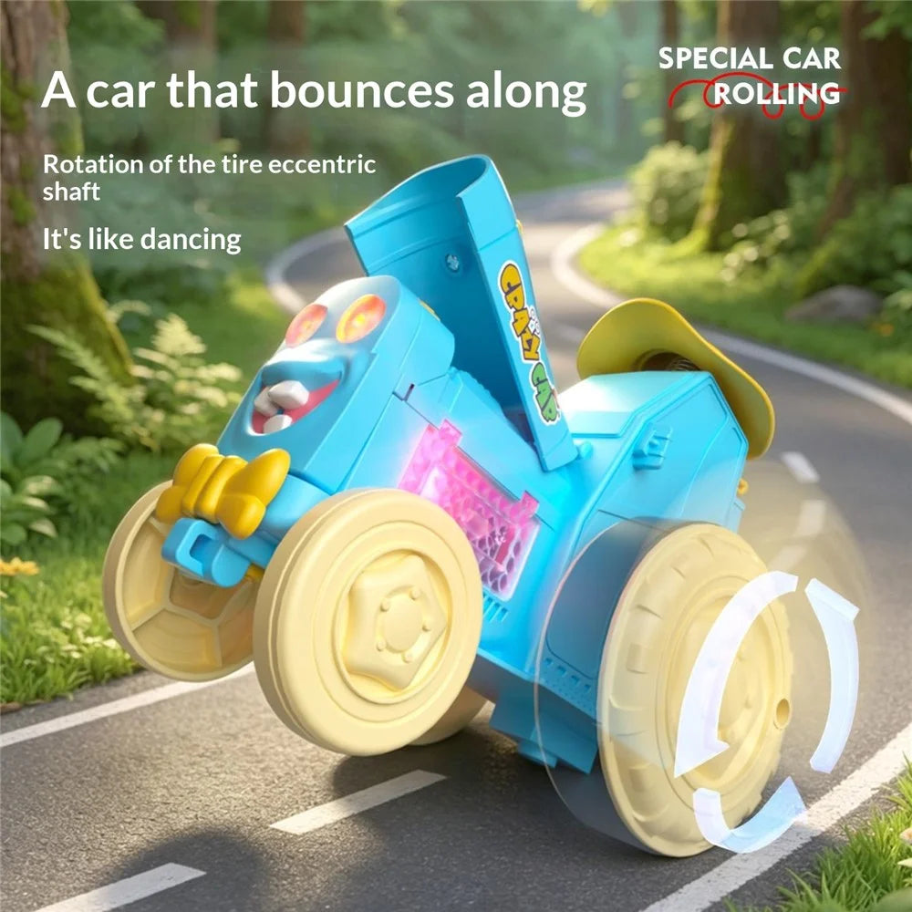 YG2105-A Electric Dancing Car Toy Rechargeable Voice-Activated Recording LED Music Stunt Car Kids Toy - Red - 6