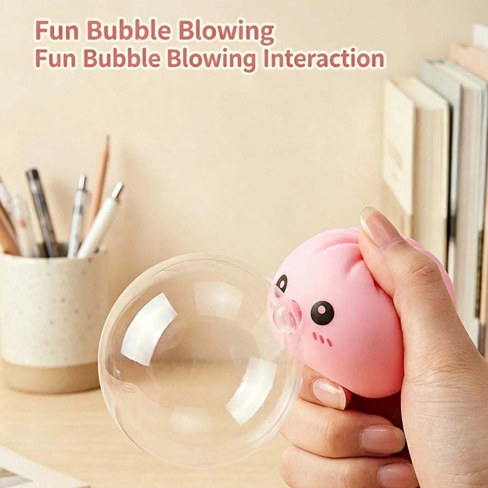 8cm Steamed Bun Shape Squishy Toy with Steamer Box Slow Rising Stress Relief Fidget Toy - Pink - 3