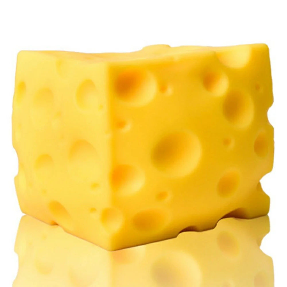 12x12cm Cheese Cube Slow Rising Squeeze Toy Stress Relief Fidget Toys for Anxiety - Cheese / Size L - 1