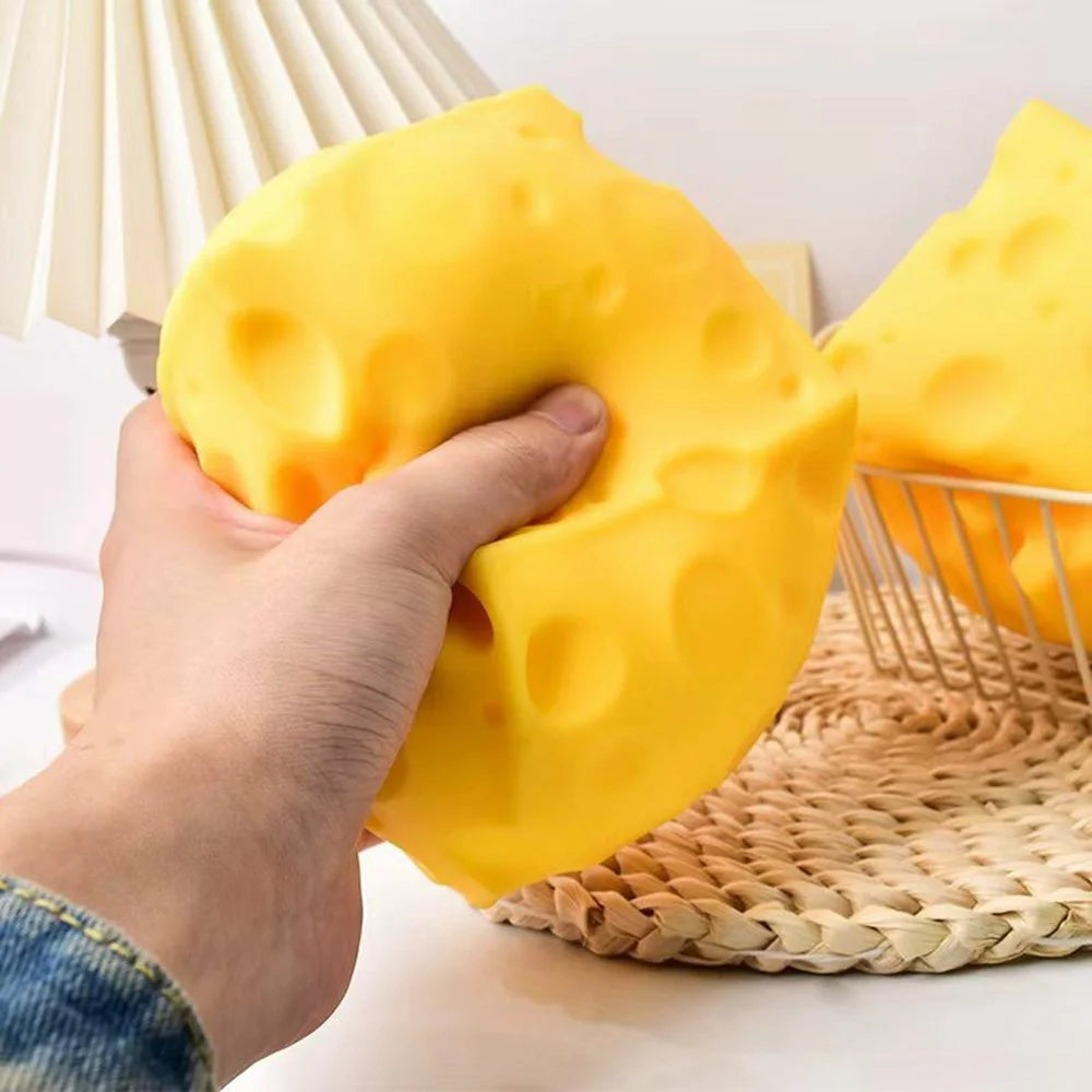 12x12cm Cheese Cube Slow Rising Squeeze Toy Stress Relief Fidget Toys for Anxiety - Cheese / Size L - 6