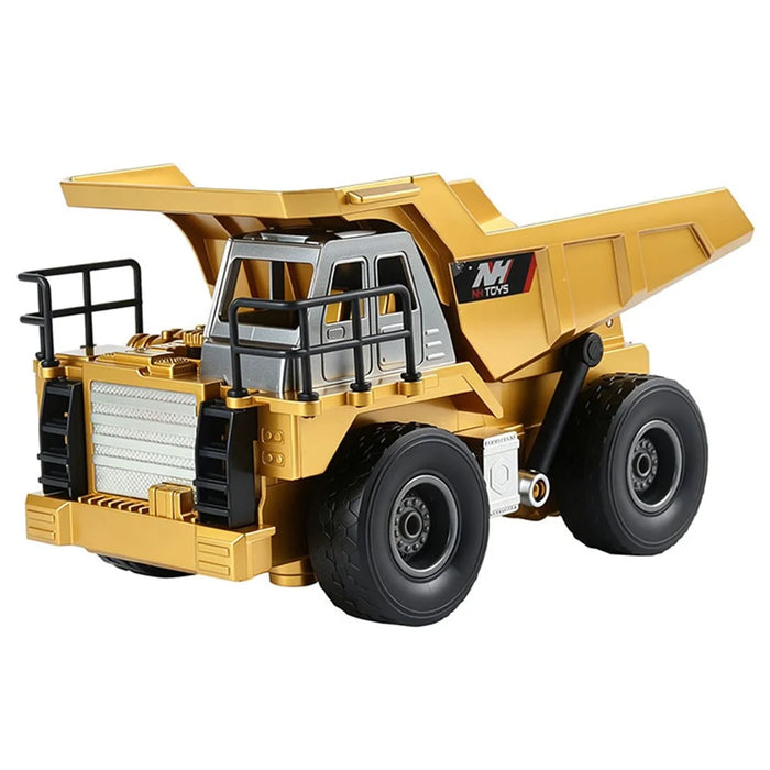 1:20 Scale Remote Control Dump Truck 9-Channal 360 Degree Rotation RC Construction Engineering Vehicle for Kids - Yellow - 1