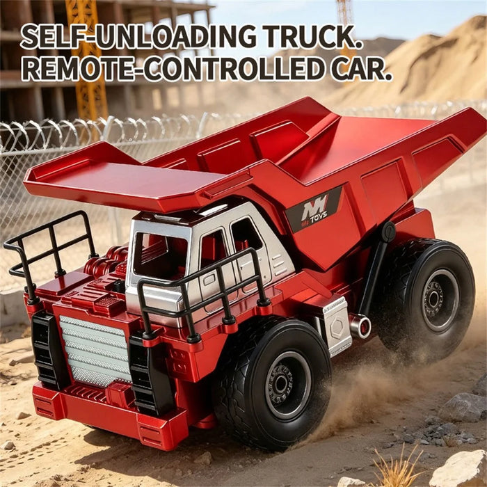 1:20 Scale Remote Control Dump Truck 9-Channal 360 Degree Rotation RC Construction Engineering Vehicle for Kids - Yellow - 2