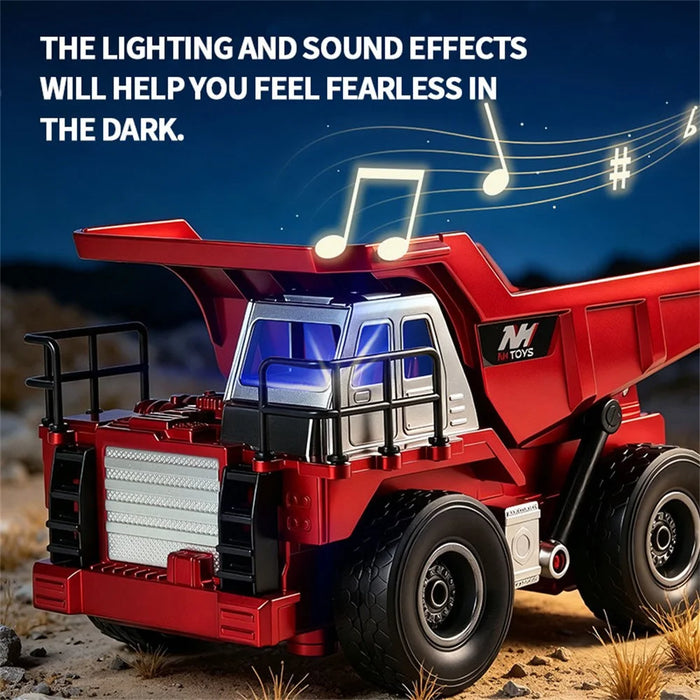 1:20 Scale Remote Control Dump Truck 9-Channal 360 Degree Rotation RC Construction Engineering Vehicle for Kids - Yellow - 5