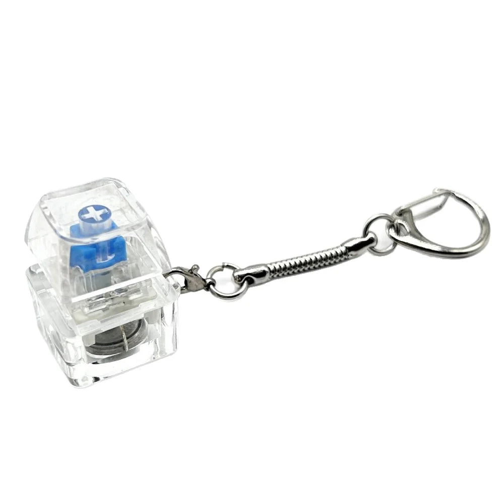 Keyboard Switch Design RGB LED Keychain Stress Relief Finger Toy with Colorful Light Hanging Ornament - White - 2