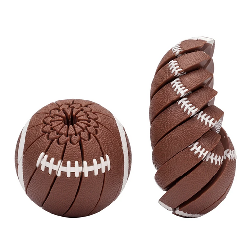 DOWMOO 3D Printed Transforming Decompression Ball Stress Relief Sports Ball Toy for Kids Adults - Rugby - 1