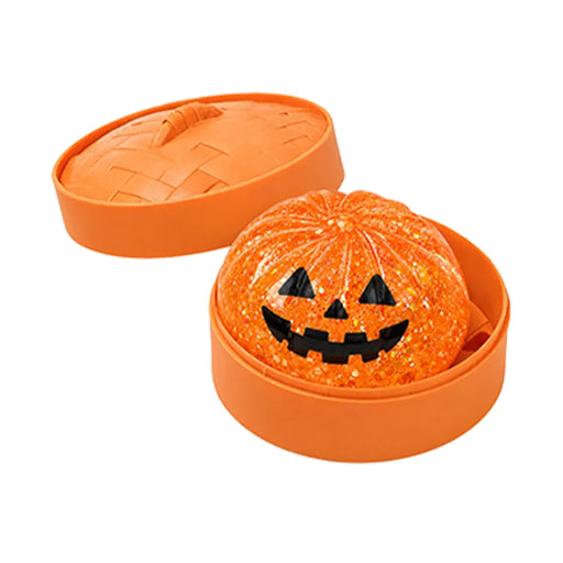 DOWMOO Halloween Steamed Bun Squeeze Toy Slow Rising Soft TPR Stress Relief Toy - Orange Pumpkin - 1