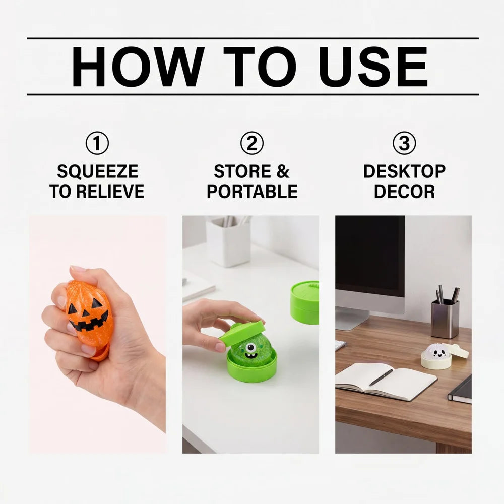 DOWMOO Halloween Steamed Bun Squeeze Toy Slow Rising Soft TPR Stress Relief Toy - Orange Pumpkin - 6