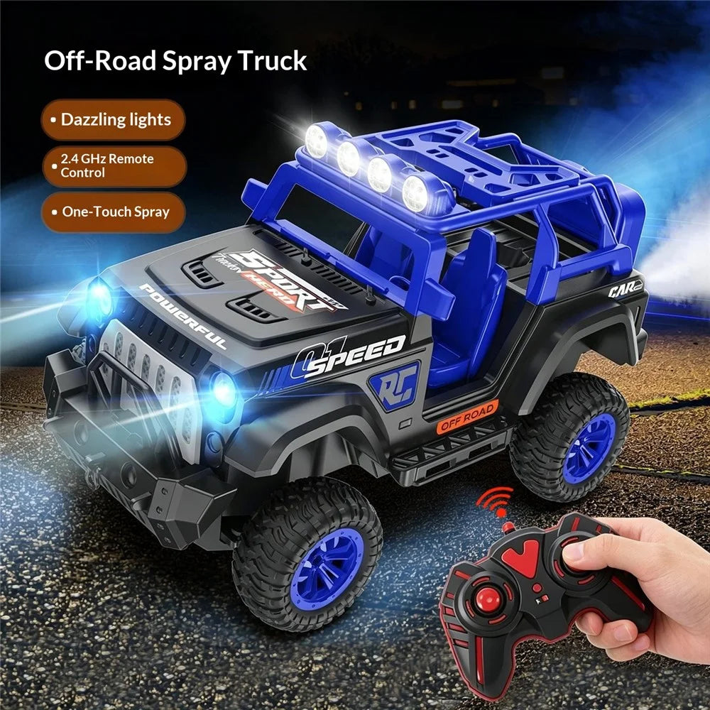 Off-Road RC Car Water Spray 2.4GHz Remote Control Vehicle Toy for Kids - Blue - 3
