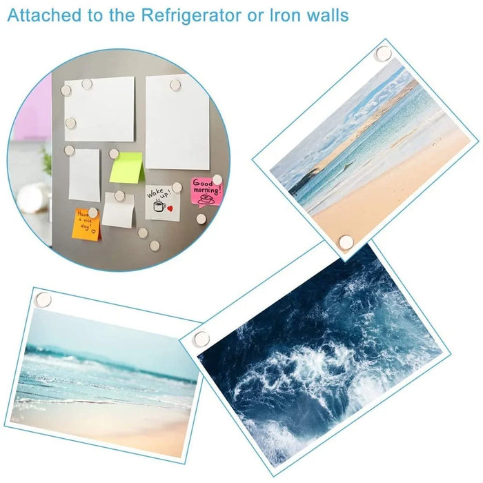 100Pcs / Set 10x2mm Small Round Fridge Magnets Multi-Use NdFeB N25 Magnets Set for Fridge, Whiteboard, Billboard - 3