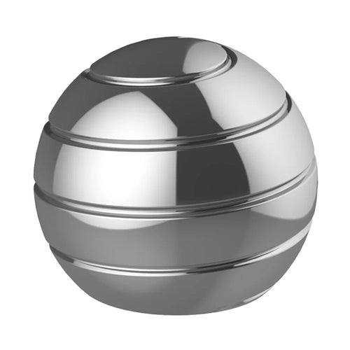 45MM Diameter Decompression Toy Gyroscope Desktop Colored Ball Shape Gyro Perfect Balance Rotation Spinning Top, Size: M - Silver - 1